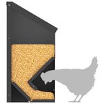 Petshop - Accesorii petshop - Castroane si adapatori - Feeder pentru pui Negru 21 x 16 x 33 cm Otel Laminat la Rece - Infinity.ro