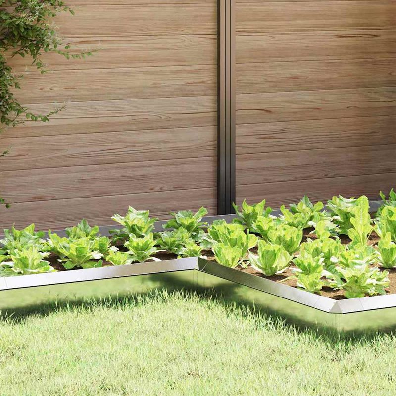 Casa si Gradina - Gradina si terasa - Garduri, panouri si accesorii - Gard pentru melci 4 pcs Argintiu 10 x 10 x 25 cm - Infinity.ro