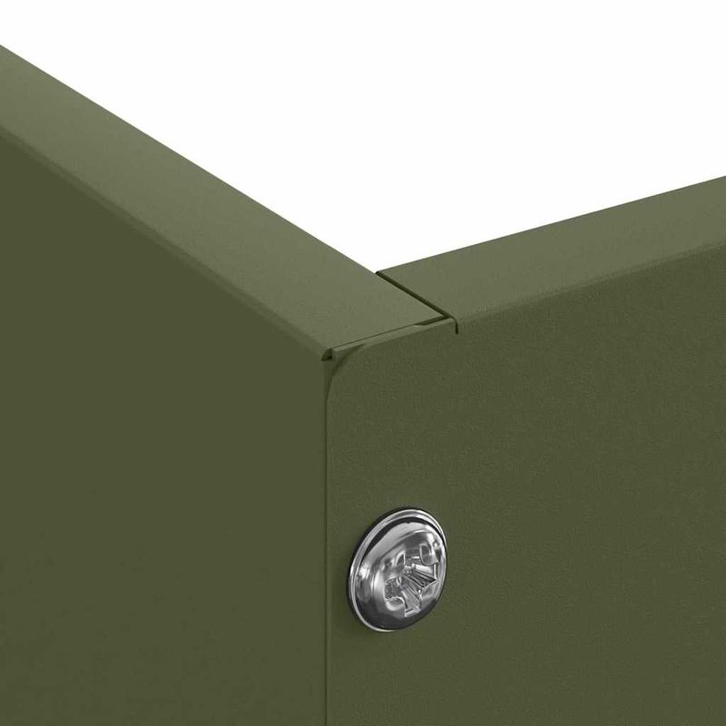 Casa si Gradina - Gradina si terasa - Garduri, panouri si accesorii - Margine pentru gazon Verde masliniu 60 x 60 x 13 cm Otel - Infinity.ro