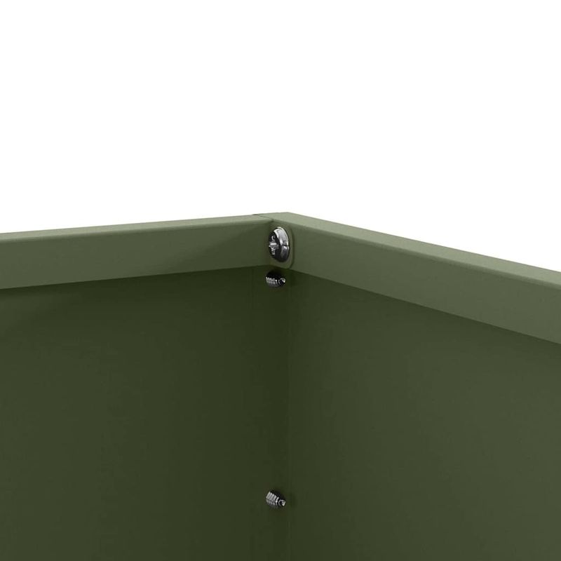 Casa si Gradina - Gradina si terasa - Garduri, panouri si accesorii - Margine pentru gazon Verde masliniu 60 x 60 x 13 cm Otel - Infinity.ro
