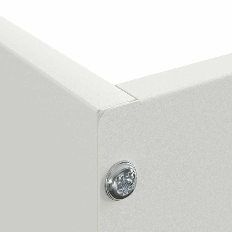 Casa si Gradina - Gradina si terasa - Garduri, panouri si accesorii - Margine pentru gazon Alb 60 x 60 x 13 cm Otel - Infinity.ro