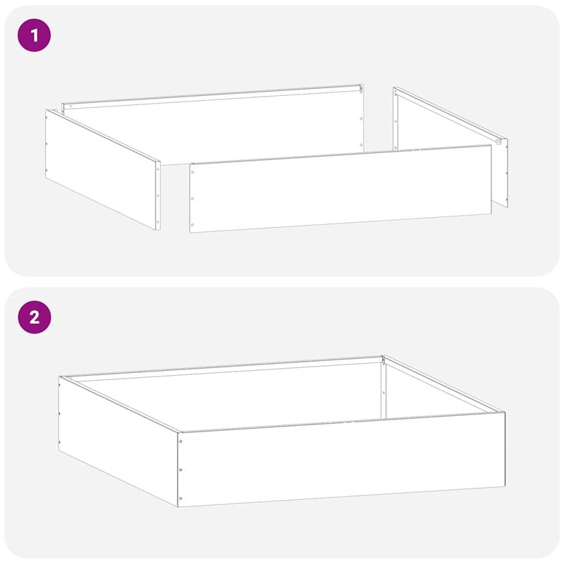 Casa si Gradina - Gradina si terasa - Garduri, panouri si accesorii - Margine pentru gazon Alb 60 x 60 x 13 cm Otel - Infinity.ro