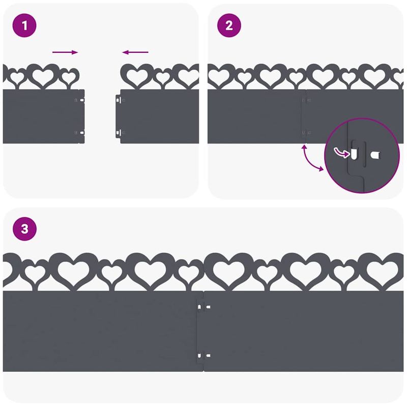 Casa si Gradina - Gradina si terasa - Garduri, panouri si accesorii - Borduri pentru gazon 20 pcs Antracit 103 x 0,05 x 22 cm Otel - Infinity.ro