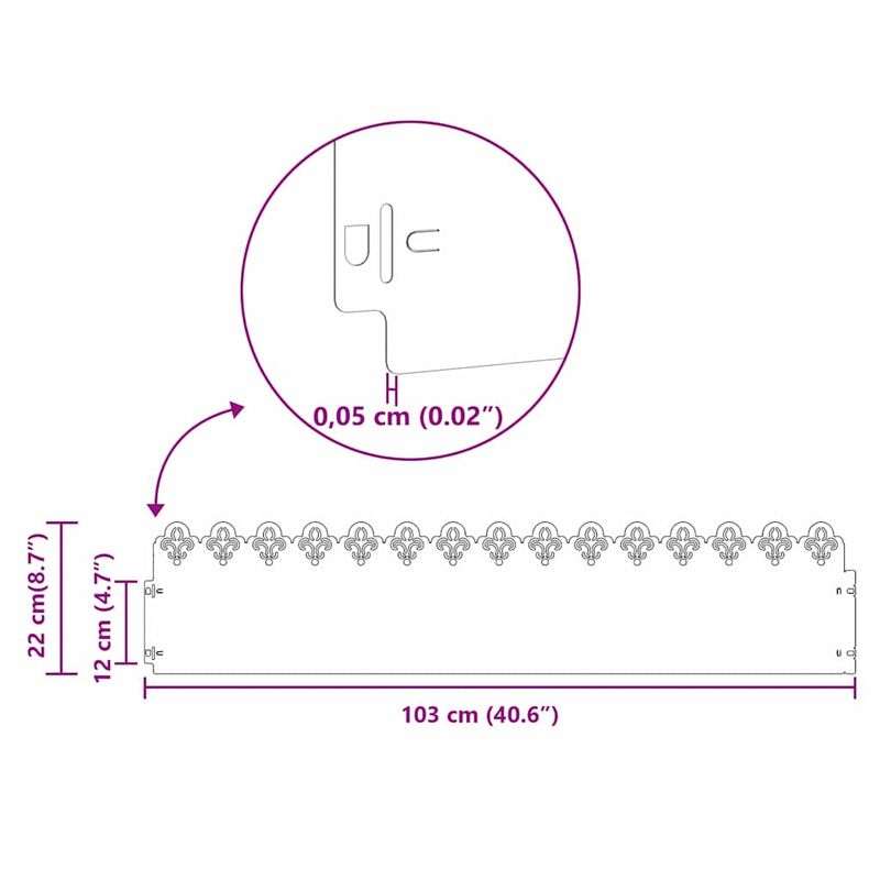 Casa si Gradina - Gradina si terasa - Garduri, panouri si accesorii - Borduri pentru gazon 10 pcs Negru 103 x 0,05 x 22 cm Otel - Infinity.ro
