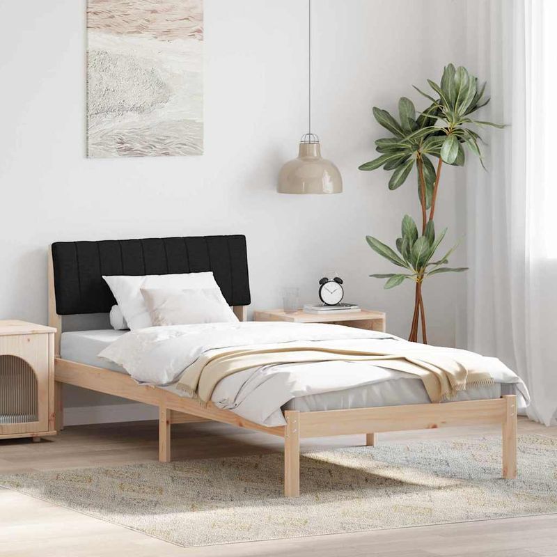 Casa si Gradina - Mobilier - Paturi si accesorii - Paturi - Cadru de pat Maro si negru 90 x 190 cm Lemn masiv de pin - Infinity.ro