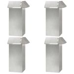 Casa si Gradina - Gradina si terasa - Garduri, panouri si accesorii - Gard pentru melci 4 pcs Argintiu 13,5 x 13,5 x 25 cm - Infinity.ro