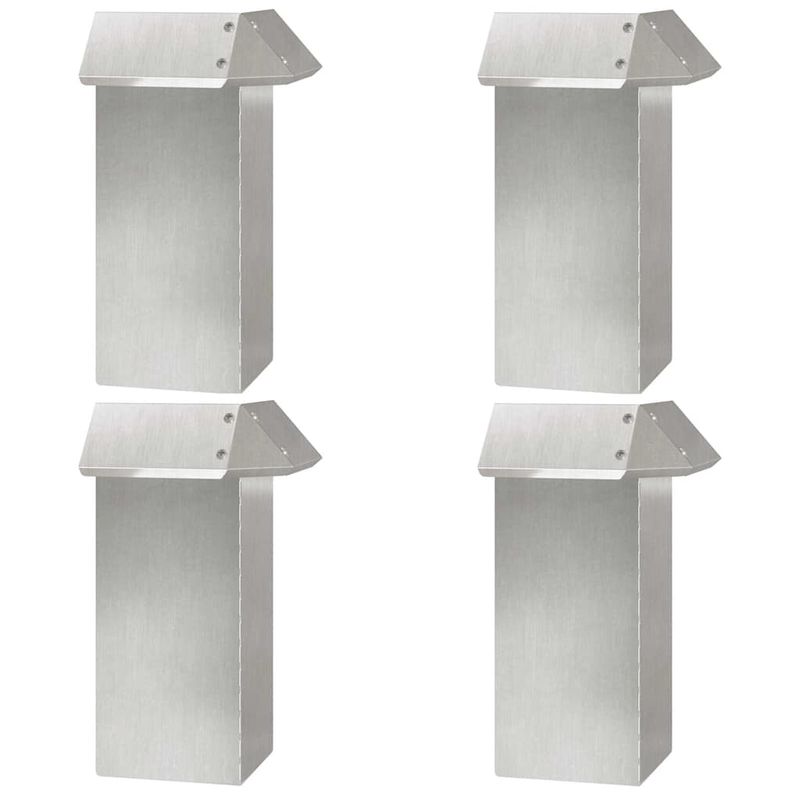 Casa si Gradina - Gradina si terasa - Garduri, panouri si accesorii - Gard pentru melci 4 pcs Argintiu 13,5 x 13,5 x 25 cm - Infinity.ro