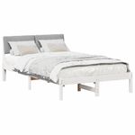 Casa si Gradina - Mobilier - Paturi si accesorii - Paturi - Cadru de pat Alb si gri deschis 120 x 190 cm Lemn masiv de pin - Infinity.ro