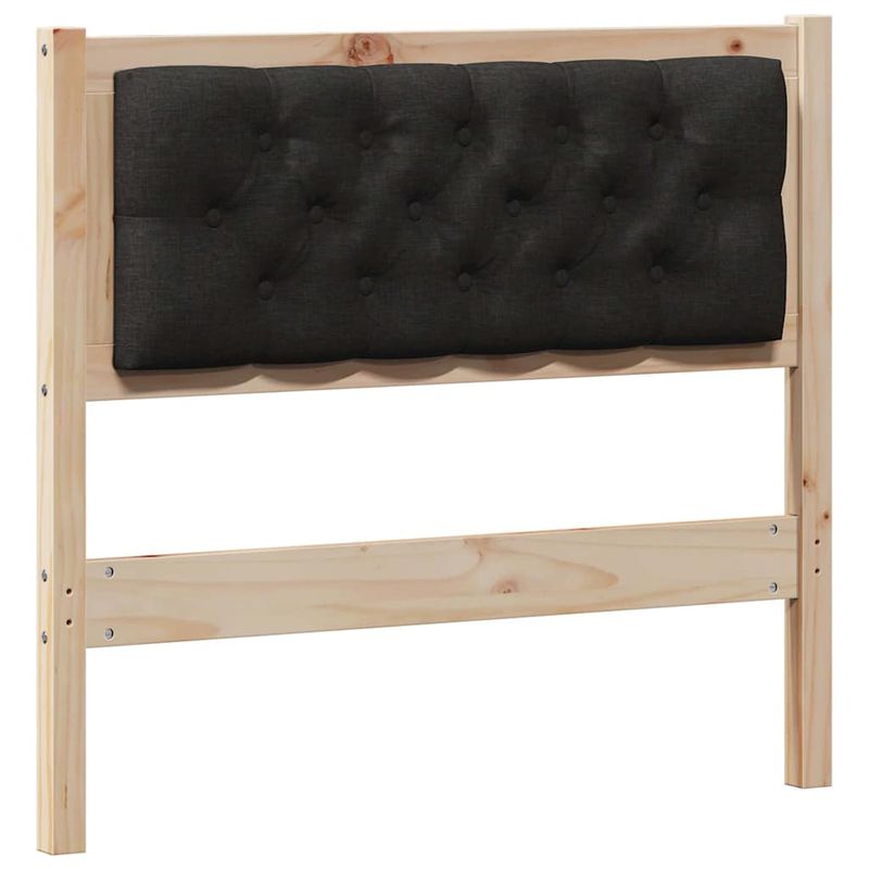 Casa si Gradina - Mobilier - Paturi si accesorii - Accesorii paturi - Tablie cu buton din cristal tuftata gri inchis 140 cm catifea - Infinity.ro