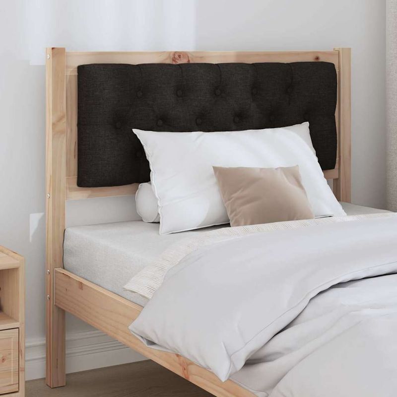 Casa si Gradina - Mobilier - Paturi si accesorii - Accesorii paturi - Tablie cu buton din cristal tuftata gri inchis 140 cm catifea - Infinity.ro