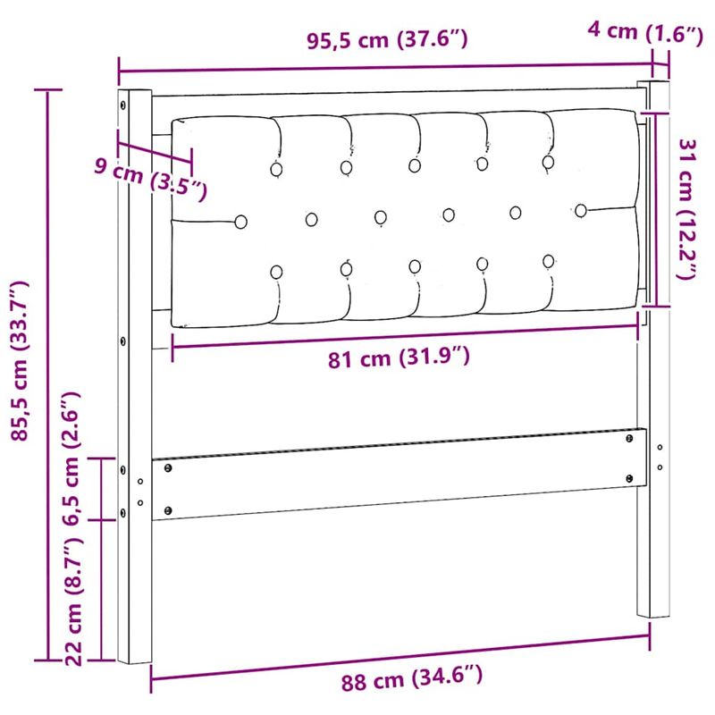 Casa si Gradina - Mobilier - Paturi si accesorii - Accesorii paturi - Tablie cu buton din cristal tuftata gri inchis 140 cm catifea - Infinity.ro
