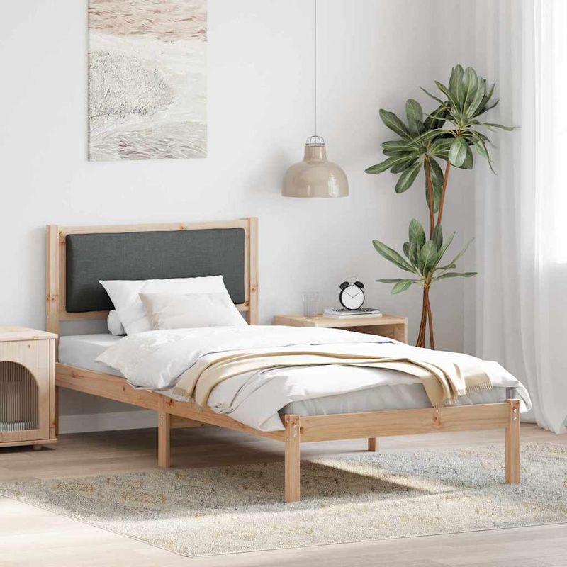 Casa si Gradina - Mobilier - Paturi si accesorii - Paturi - Cadru de pat Gri inchis 90 x 200 cm Lemn de pin masiv - Infinity.ro