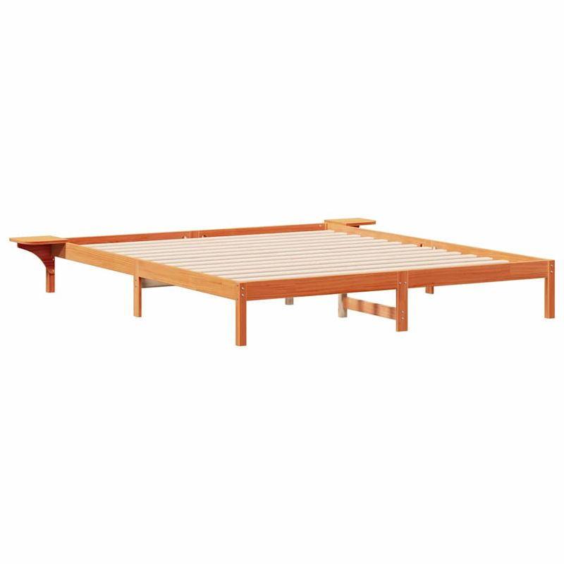 Casa si Gradina - Mobilier - Paturi si accesorii - Paturi - Cadru de pat cu mese laterale Maroniu cerat 180 x 220 cm - Infinity.ro