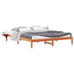 Casa si Gradina - Mobilier - Paturi si accesorii - Paturi - Cadru de pat cu mese laterale Maroniu cerat 180 x 220 cm - Infinity.ro