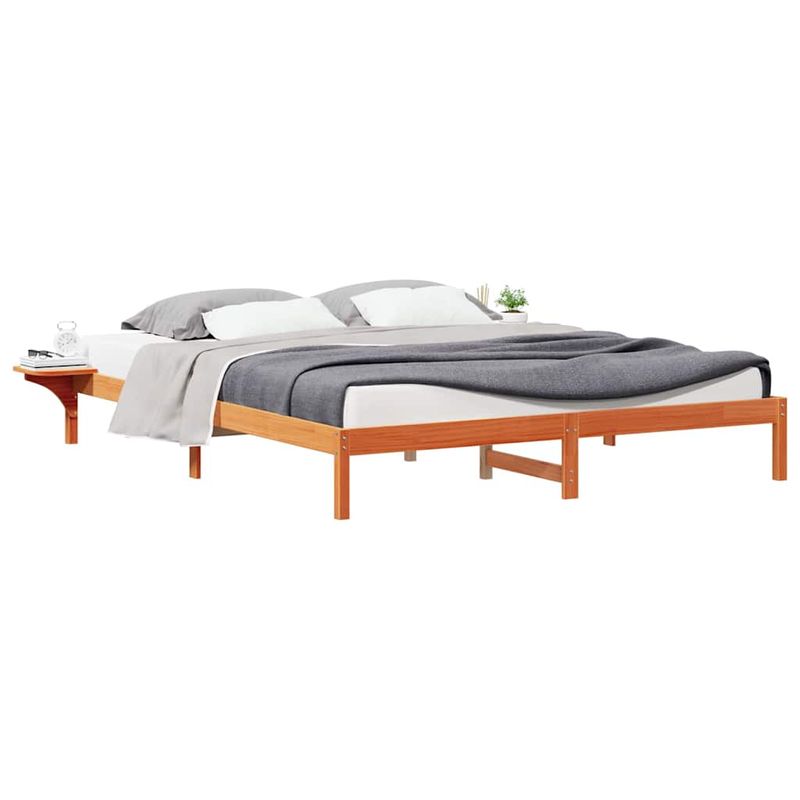 Casa si Gradina - Mobilier - Paturi si accesorii - Paturi - Cadru de pat cu mese laterale Maroniu cerat 180 x 220 cm - Infinity.ro