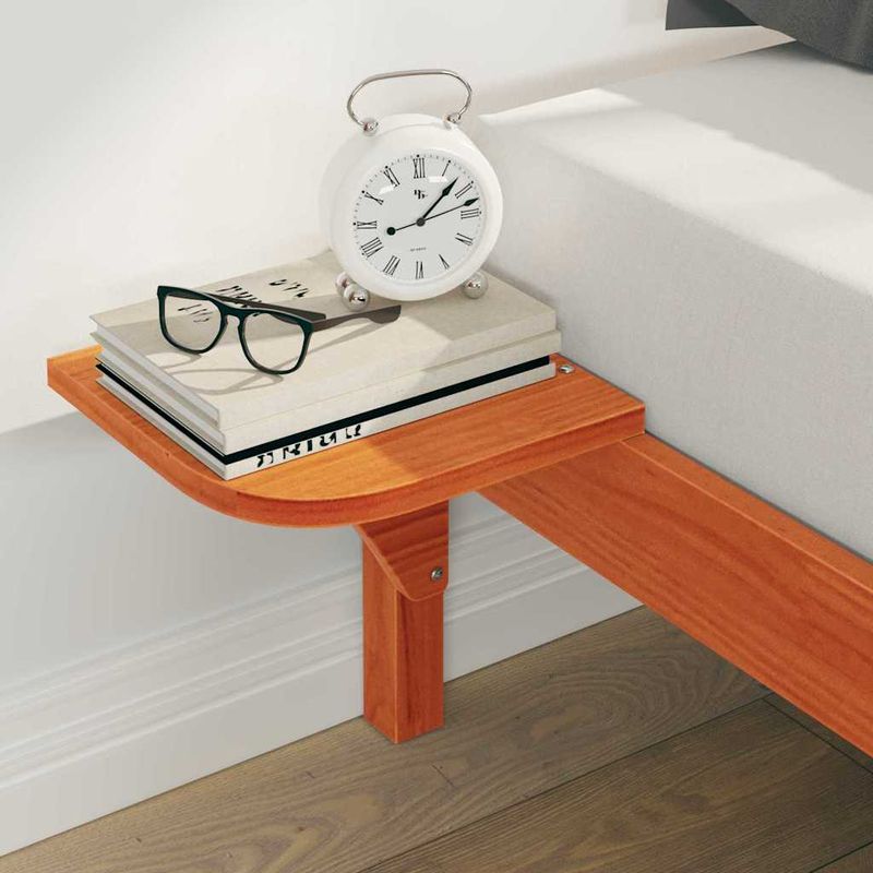 Casa si Gradina - Mobilier - Paturi si accesorii - Paturi - Cadru de pat cu mese laterale Maroniu cerat 180 x 220 cm - Infinity.ro