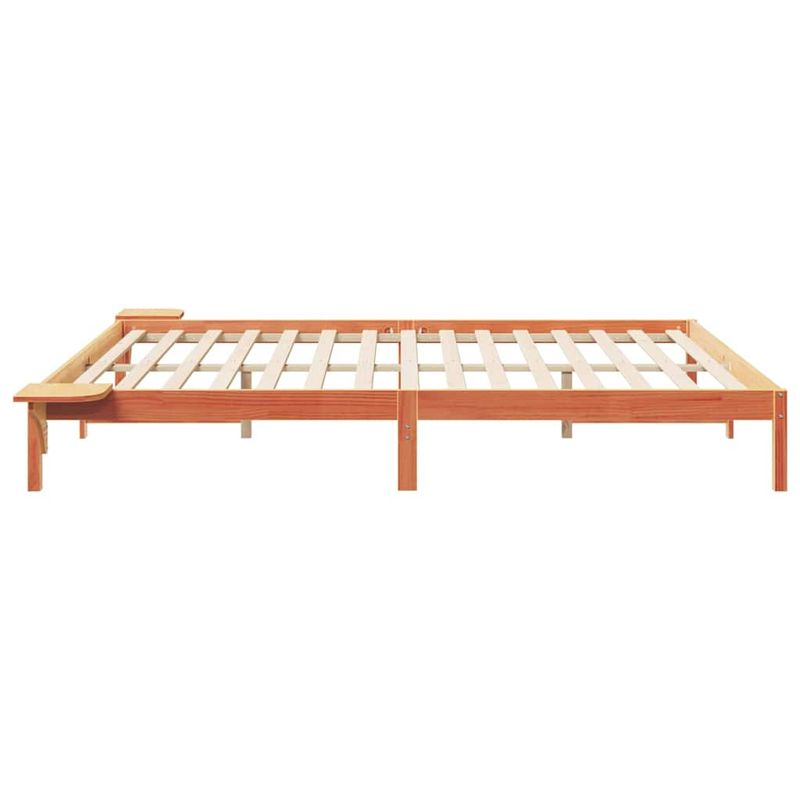Casa si Gradina - Mobilier - Paturi si accesorii - Paturi - Cadru de pat cu mese laterale Maroniu cerat 180 x 220 cm - Infinity.ro
