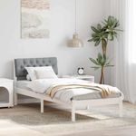 Casa si Gradina - Mobilier - Paturi si accesorii - Paturi - Cadru de pat Alb si gri deschis 80 x 200 cm Lemn masiv de pin - Infinity.ro