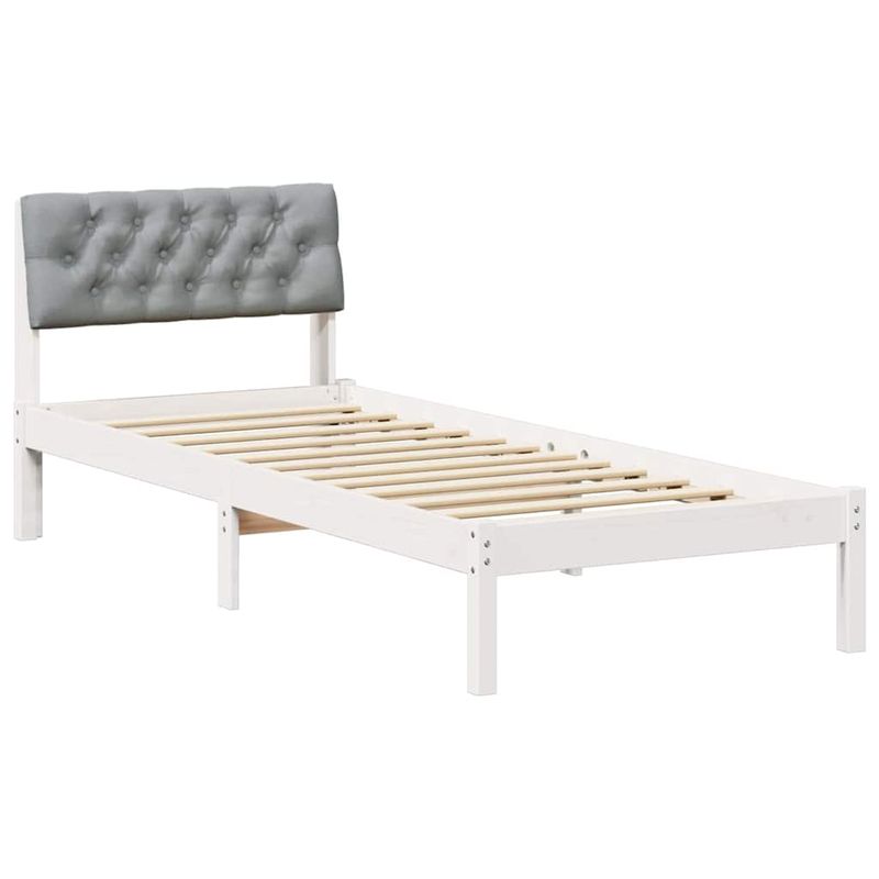 Casa si Gradina - Mobilier - Paturi si accesorii - Paturi - Cadru de pat Alb si gri deschis 80 x 200 cm Lemn masiv de pin - Infinity.ro