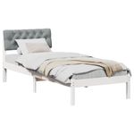 Casa si Gradina - Mobilier - Paturi si accesorii - Paturi - Cadru de pat Alb si gri deschis 80 x 200 cm Lemn masiv de pin - Infinity.ro