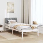 Casa si Gradina - Mobilier - Paturi si accesorii - Paturi - Cadru de pat Alb si gri deschis 80 x 200 cm Lemn masiv de pin - Infinity.ro