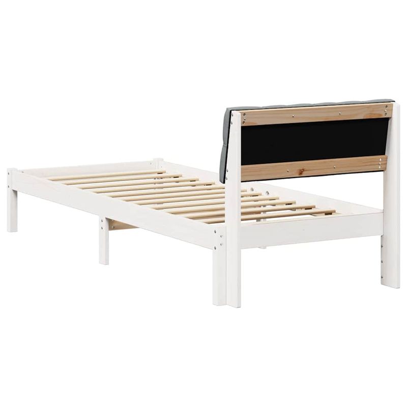 Casa si Gradina - Mobilier - Paturi si accesorii - Paturi - Cadru de pat Alb si gri deschis 80 x 200 cm Lemn masiv de pin - Infinity.ro