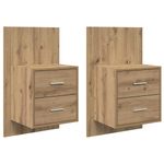 Casa si Gradina - Mobilier - Comode si corpuri - Noptiere - Noptiera suspendata 2 pcs Stejar Artizanal 48,5 x 32,5 x 80 cm - Infinity.ro