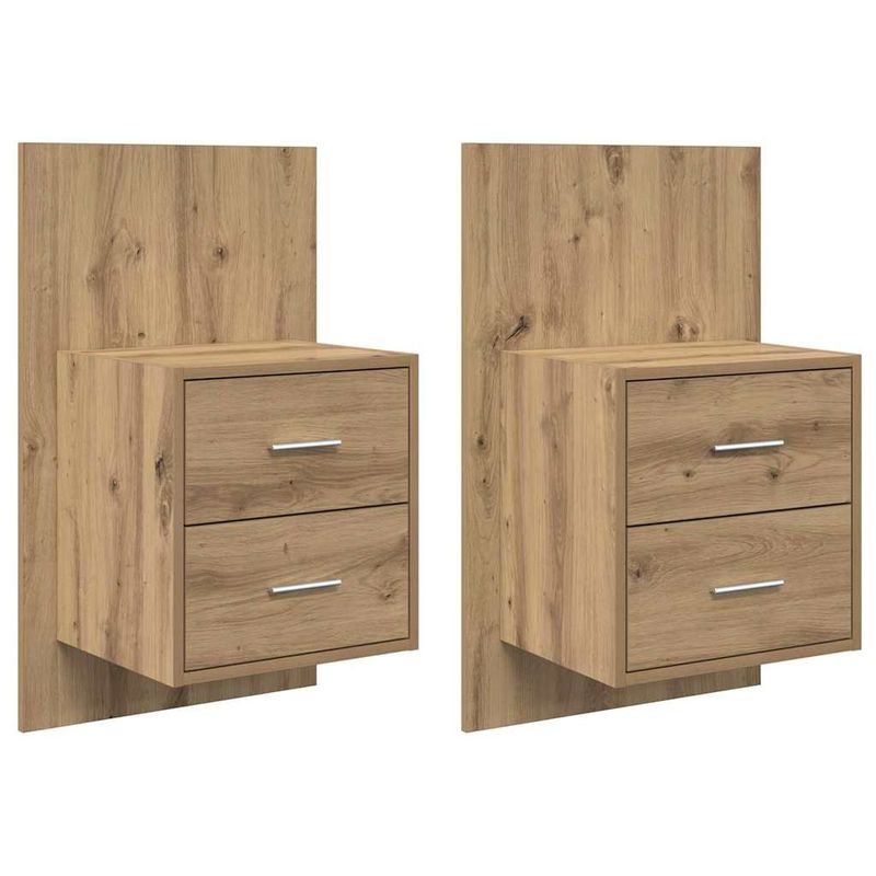 Casa si Gradina - Mobilier - Comode si corpuri - Noptiere - Noptiera suspendata 2 pcs Stejar Artizanal 48,5 x 32,5 x 80 cm - Infinity.ro