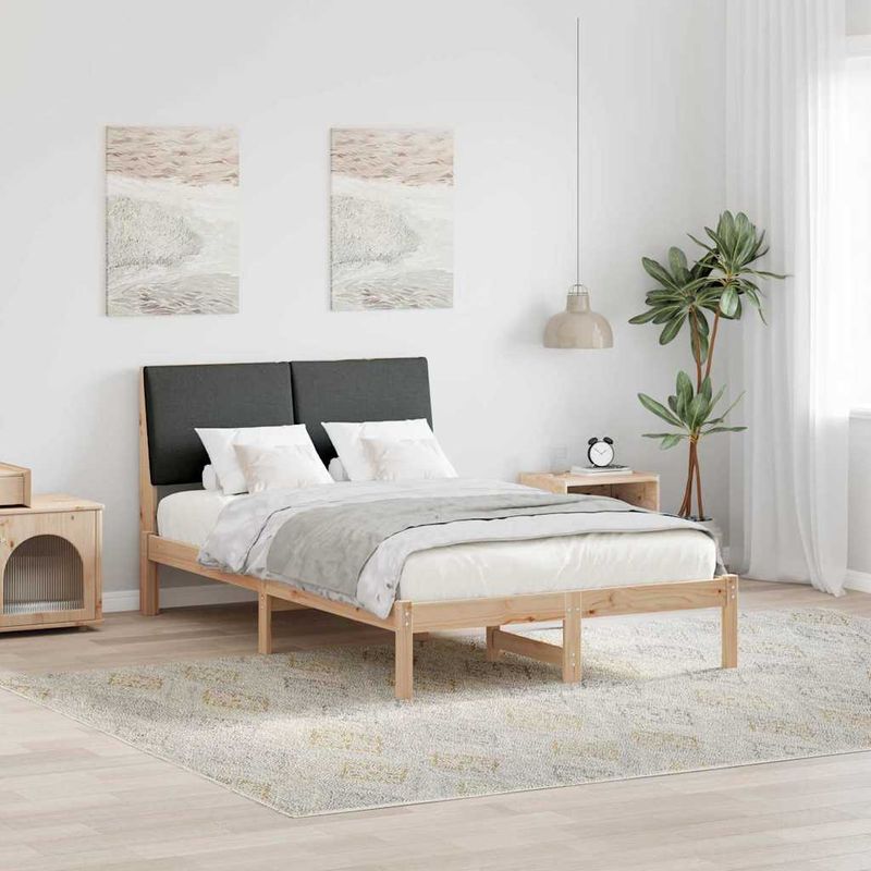 Casa si Gradina - Mobilier - Paturi si accesorii - Paturi - Cadru de pat maro si gri inchis 120 x 200 cm Lemn masiv de pin - Infinity.ro