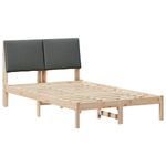 Casa si Gradina - Mobilier - Paturi si accesorii - Paturi - Cadru de pat maro si gri inchis 120 x 200 cm Lemn masiv de pin - Infinity.ro