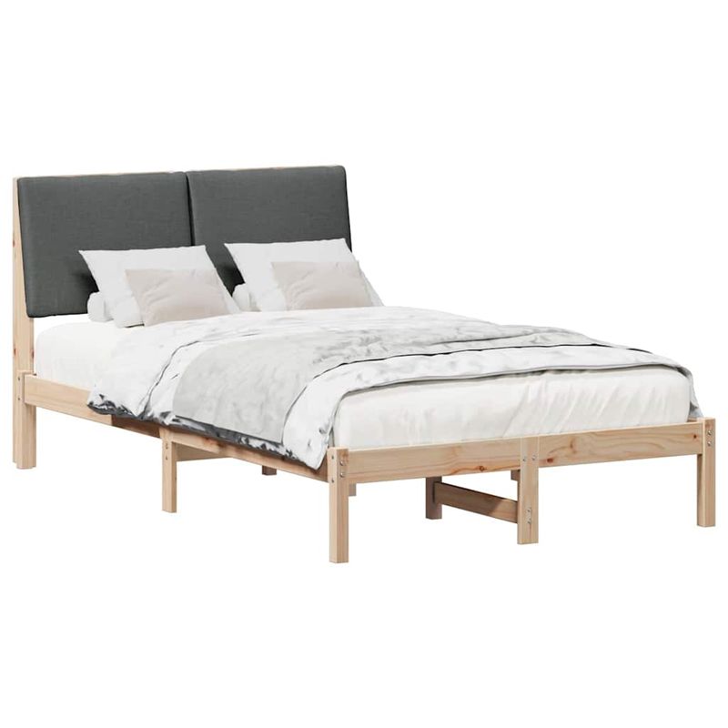 Casa si Gradina - Mobilier - Paturi si accesorii - Paturi - Cadru de pat maro si gri inchis 120 x 200 cm Lemn masiv de pin - Infinity.ro