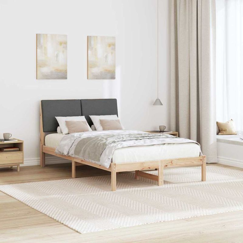 Casa si Gradina - Mobilier - Paturi si accesorii - Paturi - Cadru de pat maro si gri inchis 120 x 200 cm Lemn masiv de pin - Infinity.ro