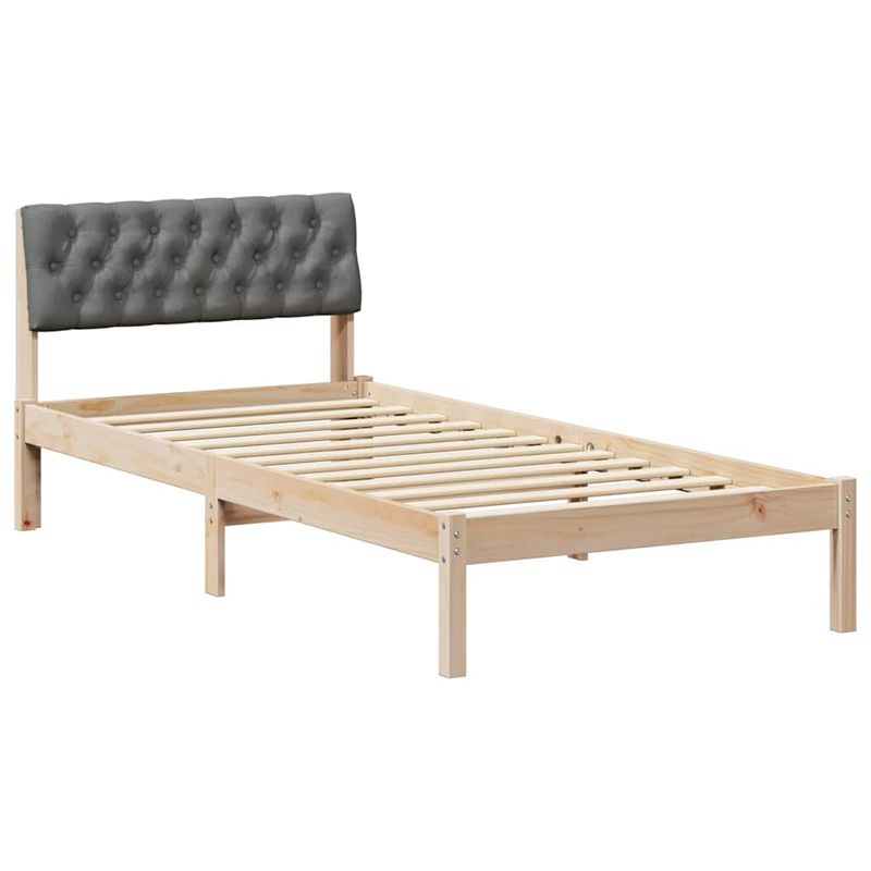 Casa si Gradina - Mobilier - Paturi si accesorii - Paturi - Cadru de pat maro si gri inchis 90 x 190 cm Lemn masiv de pin - Infinity.ro