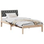 Casa si Gradina - Mobilier - Paturi si accesorii - Paturi - Cadru de pat maro si gri inchis 90 x 190 cm Lemn masiv de pin - Infinity.ro