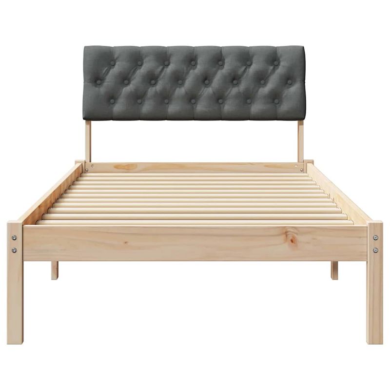 Casa si Gradina - Mobilier - Paturi si accesorii - Paturi - Cadru de pat maro si gri inchis 90 x 190 cm Lemn masiv de pin - Infinity.ro
