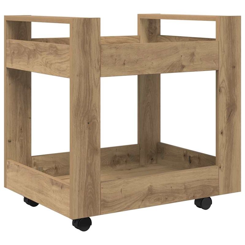 Casa si Gradina - Mobilier - Organizare si depozitare - Cutii depozitare - Carucior Birou Stejar Artizanal 60 x 45 x 60 cm Lemn compozit - Infinity.ro