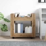Casa si Gradina - Mobilier - Organizare si depozitare - Cutii depozitare - Carucior Birou Stejar Artizanal 60 x 45 x 60 cm Lemn compozit - Infinity.ro