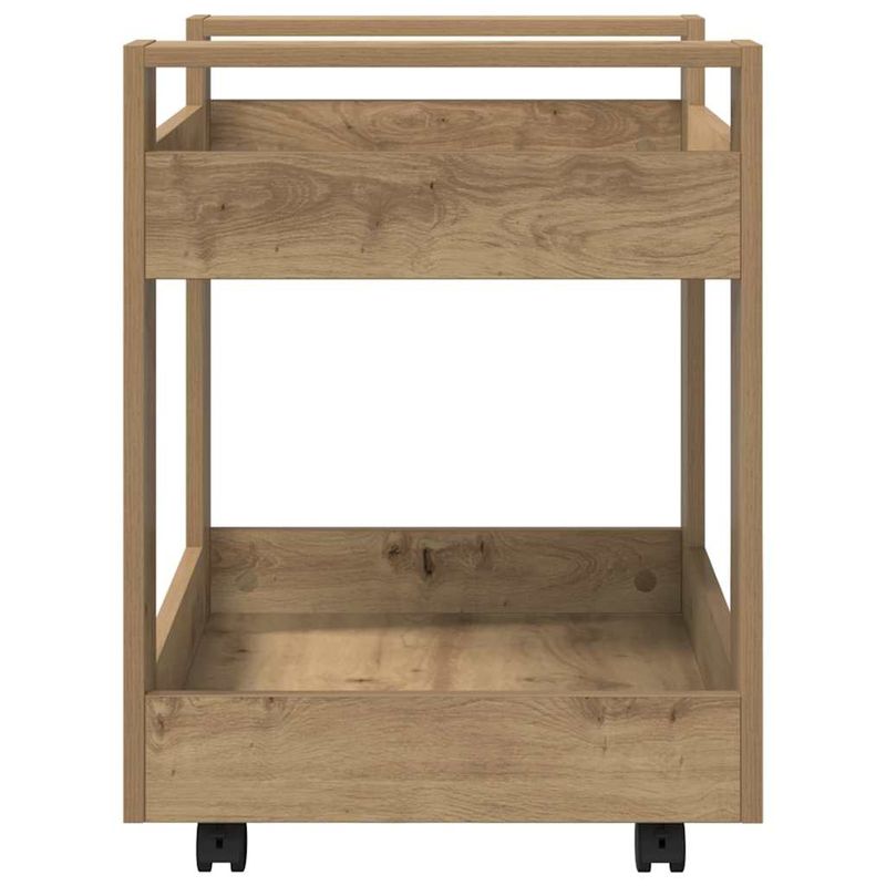 Casa si Gradina - Mobilier - Organizare si depozitare - Cutii depozitare - Carucior Birou Stejar Artizanal 60 x 45 x 60 cm Lemn compozit - Infinity.ro