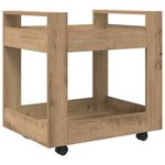 Casa si Gradina - Mobilier - Organizare si depozitare - Cutii depozitare - Carucior Birou Stejar Artizanal 60 x 45 x 60 cm Lemn compozit - Infinity.ro