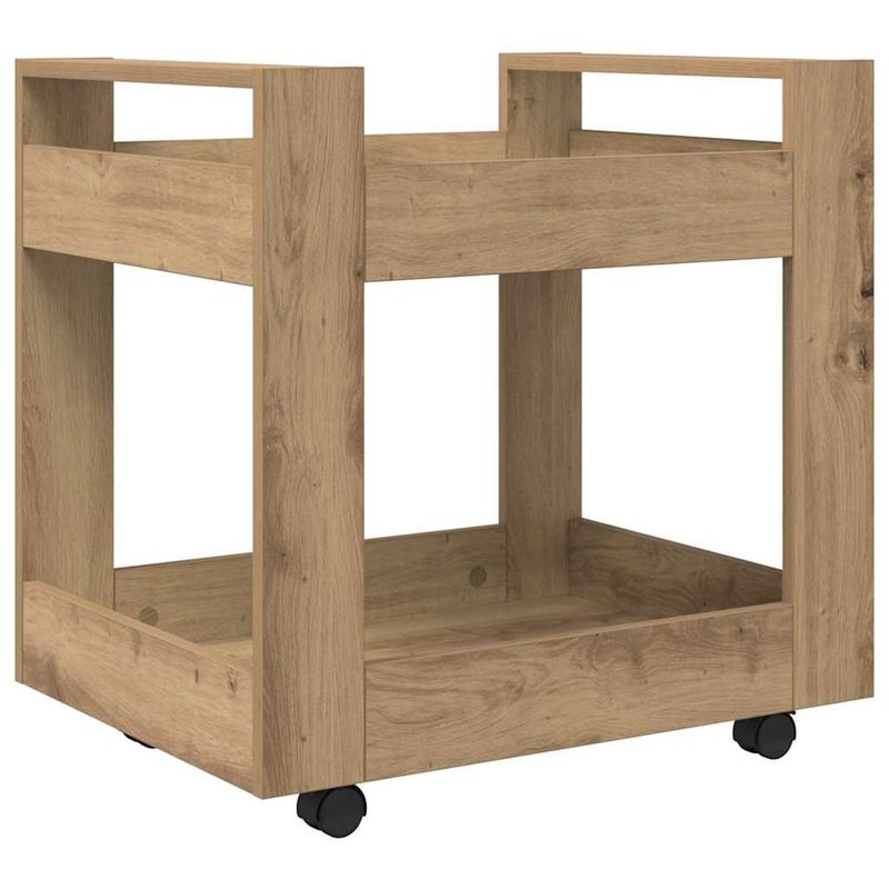 Casa si Gradina - Mobilier - Organizare si depozitare - Cutii depozitare - Carucior Birou Stejar Artizanal 60 x 45 x 60 cm Lemn compozit - Infinity.ro