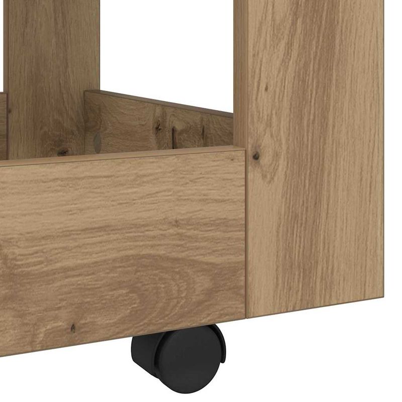 Casa si Gradina - Mobilier - Organizare si depozitare - Cutii depozitare - Carucior Birou Stejar Artizanal 60 x 45 x 60 cm Lemn compozit - Infinity.ro