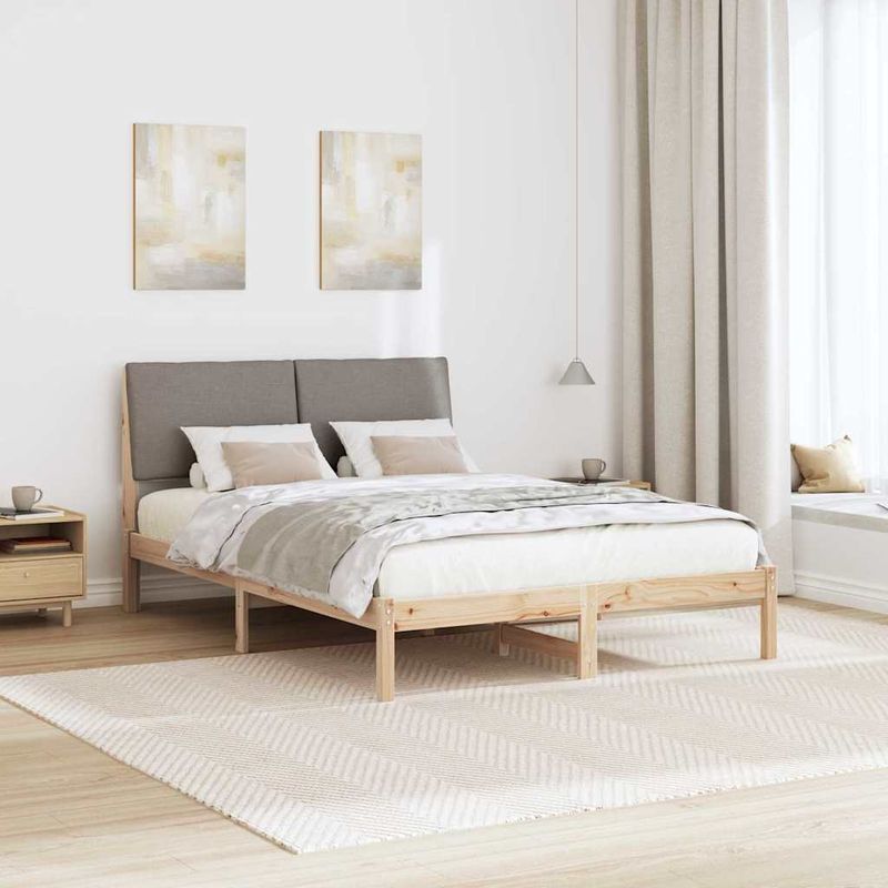 Casa si Gradina - Mobilier - Paturi si accesorii - Paturi - Cadru de pat Maroniu si taupe 140 x 200 cm Lemn masiv de pin - Infinity.ro