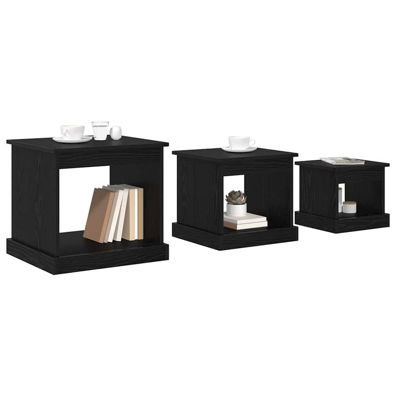 Casa si Gradina - Mobilier - Mese si birouri - Masute de cafea - Masa de cafea 3 pcs Stejar Negru Lemn compozit - Infinity.ro