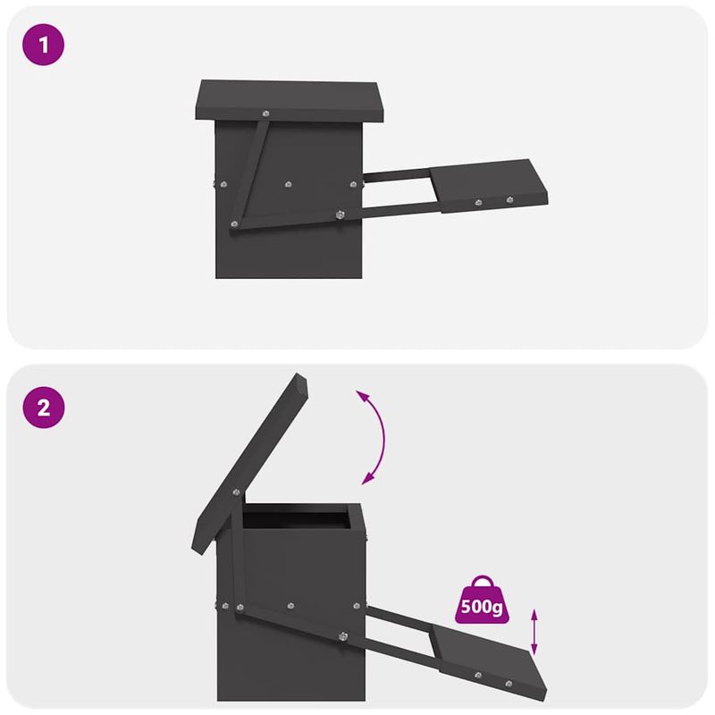 Petshop - Accesorii petshop - Castroane si adapatori - Hranitor cu pedale pentru pui Negru 48,5 x 39,5 x 19 cm - Infinity.ro