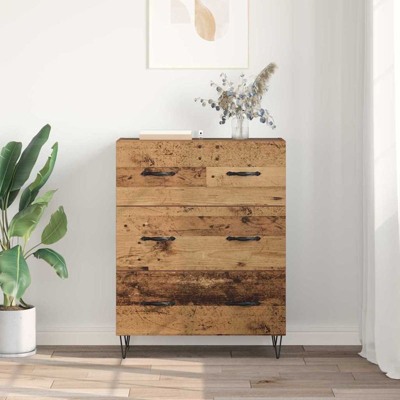 Casa si Gradina - Mobilier - Comode si corpuri - Comode - Bufet Lemn Vechi 69,5 x 34 x 90 cm Lemn Ingineresc si Fier - Infinity.ro