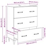 Casa si Gradina - Mobilier - Comode si corpuri - Comode - Bufet Lemn Vechi 69,5 x 34 x 90 cm Lemn Ingineresc si Fier - Infinity.ro