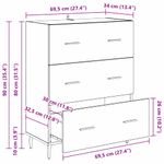 Casa si Gradina - Mobilier - Comode si corpuri - Comode - Bufet Lemn Vechi 69,5 x 34 x 90 cm Lemn Ingineresc si Fier - Infinity.ro