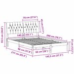 Casa si Gradina - Mobilier - Paturi si accesorii - Paturi - Cadru de pat Gri deschis 140 x 200 cm Lemn de pin masiv - Infinity.ro