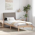 Casa si Gradina - Mobilier - Paturi si accesorii - Paturi - Cadru de pat Maroniu si taupe 90 x 190 cm Lemn masiv de pin - Infinity.ro