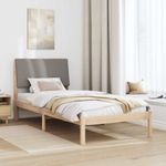 Casa si Gradina - Mobilier - Paturi si accesorii - Paturi - Cadru de pat Maroniu si taupe 90 x 190 cm Lemn masiv de pin - Infinity.ro
